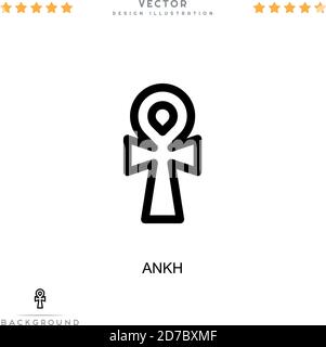 Ankh-Symbol. Einfaches Element aus der digitalen Störungs-Sammlung. Line Ankh Symbol für Vorlagen, Infografiken und mehr Stock Vektor