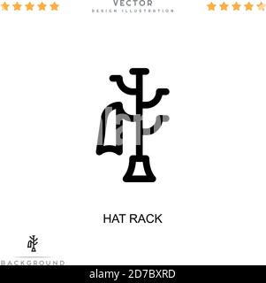 Hutablage-Symbol. Einfaches Element aus der digitalen Störungs-Sammlung. Line hat Racksymbol für Vorlagen, Infografiken und mehr Stock Vektor