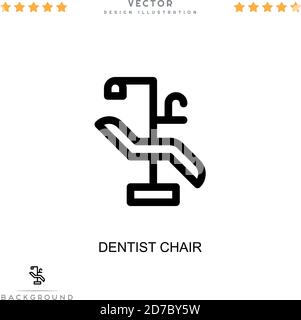 Symbol für Zahnarztstuhl. Einfaches Element aus der digitalen Störungs-Sammlung. Linie Zahnarzt Stuhl Symbol für Vorlagen, Infografiken und mehr Stock Vektor