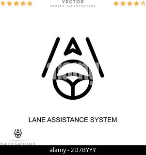 Fahrspurassistent-Symbol. Einfaches Element aus der digitalen Störungs-Sammlung. Symbol für das Line Lane Assistance System für Vorlagen, Infografiken und mehr Stock Vektor