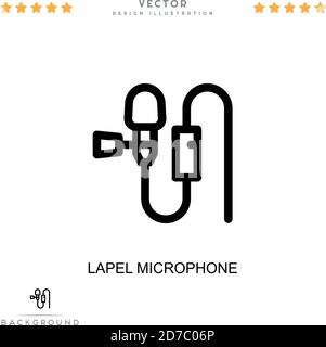 Symbol für Reversalmikrofon. Einfaches Element aus der digitalen Störungs-Sammlung. Line Lapel Mikrofon Symbol für Vorlagen, Infografiken und mehr Stock Vektor