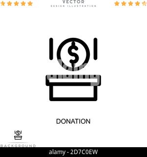 Symbol für Spende. Einfaches Element aus der digitalen Störungs-Sammlung. Symbol für Linienspende für Vorlagen, Infografiken und mehr Stock Vektor