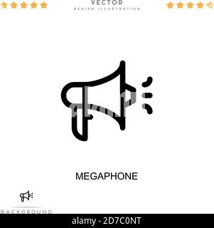 Megaphon-Symbol. Einfaches Element aus der digitalen Störungs-Sammlung. Line Megaphon Symbol für Vorlagen, Infografiken und mehr Stock Vektor