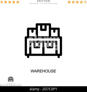 Lagersymbol. Einfaches Element aus der digitalen Störungs-Sammlung. Line Warehouse-Symbol für Vorlagen, Infografiken und mehr Stock Vektor