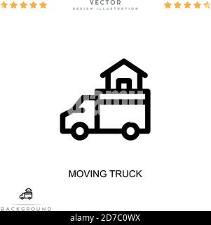 Symbol für fahrenden Stapler. Einfaches Element aus der digitalen Störungs-Sammlung. Linie bewegen LKW-Symbol für Vorlagen, Infografiken und mehr Stock Vektor