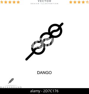 Dango-Symbol. Einfaches Element aus der digitalen Störungs-Sammlung. Zeile Dango Symbol für Vorlagen, Infografiken und mehr Stock Vektor