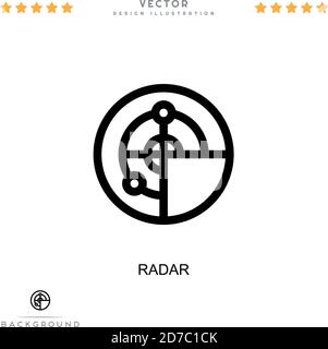 Radarsymbol. Einfaches Element aus der digitalen Störungs-Sammlung. Linienradar-Symbol für Vorlagen, Infografiken und mehr Stock Vektor