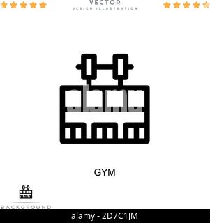 Fitnesssymbol. Einfaches Element aus der digitalen Störungs-Sammlung. Line Gym Symbol für Vorlagen, Infografiken und mehr Stock Vektor