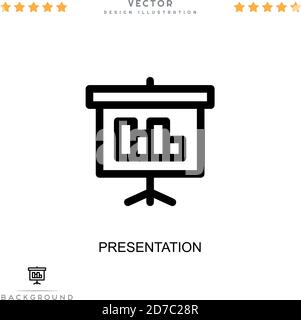 Präsentationssymbol. Einfaches Element aus der digitalen Störungs-Sammlung. Liniendarstellung Symbol für Vorlagen, Infografiken und mehr Stock Vektor