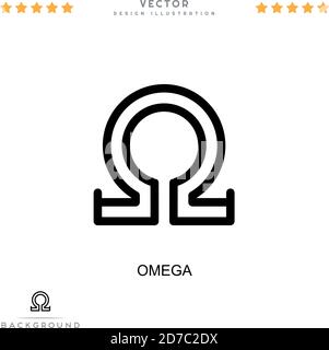 Omega-Symbol. Einfaches Element aus der digitalen Störungs-Sammlung. Line Omega Symbol für Vorlagen, Infografiken und mehr Stock Vektor