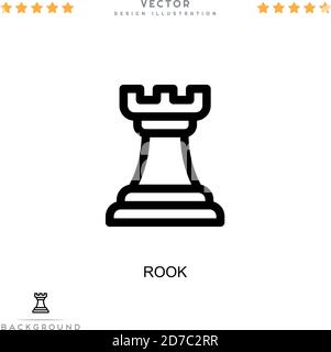 Symbol „Rook“. Einfaches Element aus der digitalen Störungs-Sammlung. Liniensymbol für Vorlagen, Infografiken und mehr Stock Vektor