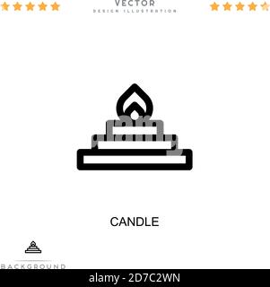 Kerzensymbol. Einfaches Element aus der digitalen Störungs-Sammlung. Line Candle Icon für Vorlagen, Infografiken und mehr Stock Vektor