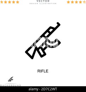 Gewehr-Symbol. Einfaches Element aus der digitalen Störungs-Sammlung. Liniengewehr-Symbol für Vorlagen, Infografiken und mehr Stock Vektor