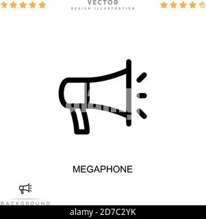 Megaphon-Symbol. Einfaches Element aus der digitalen Störungs-Sammlung. Line Megaphon Symbol für Vorlagen, Infografiken und mehr Stock Vektor