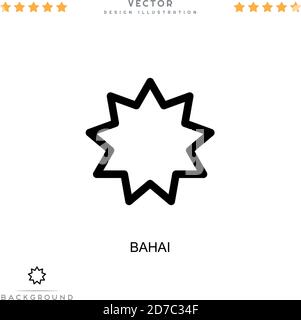 Bahai-Symbol. Einfaches Element aus der digitalen Störungs-Sammlung. Linie Bahai Symbol für Vorlagen, Infografiken und mehr Stock Vektor