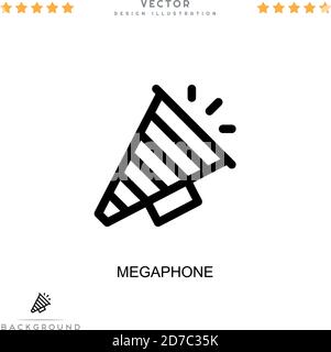 Megaphon-Symbol. Einfaches Element aus der digitalen Störungs-Sammlung. Line Megaphon Symbol für Vorlagen, Infografiken und mehr Stock Vektor