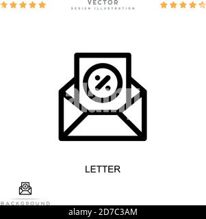 Buchstabensymbol. Einfaches Element aus der digitalen Störungs-Sammlung. Linienbrief-Symbol für Vorlagen, Infografiken und mehr Stock Vektor