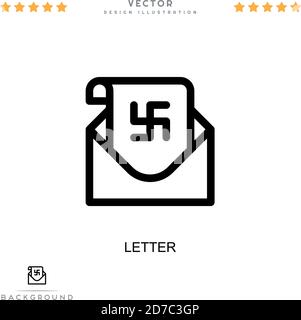 Buchstabensymbol. Einfaches Element aus der digitalen Störungs-Sammlung. Linienbrief-Symbol für Vorlagen, Infografiken und mehr Stock Vektor