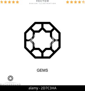 Symbol „Edelsteine“. Einfaches Element aus der digitalen Störungs-Sammlung. Line Gems Symbol für Vorlagen, Infografiken und mehr Stock Vektor