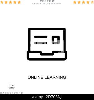 Symbol für Online-Schulungen. Einfaches Element aus der digitalen Störungs-Sammlung. Online-Lernsymbol für Vorlagen, Infografiken und mehr Stock Vektor