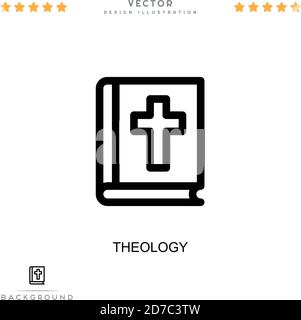 Theologiesymbol. Einfaches Element aus der digitalen Störungs-Sammlung. Line Theologie Symbol für Vorlagen, Infografiken und mehr Stock Vektor