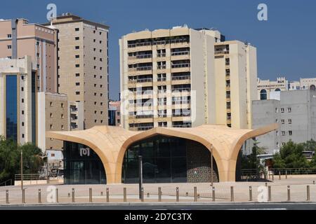 Blick auf eine U-Bahnstation in Doha, Katar Stockfoto