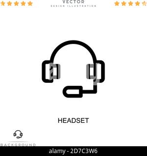 Headset-Symbol. Einfaches Element aus der digitalen Störungs-Sammlung. Line Headset-Symbol für Vorlagen, Infografiken und mehr Stock Vektor