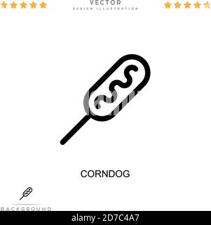 Corndog-Symbol. Einfaches Element aus der digitalen Störungs-Sammlung. Line Corndog Symbol für Vorlagen, Infografiken und mehr Stock Vektor