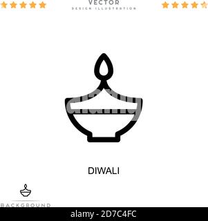 Diwali-Symbol. Einfaches Element aus der digitalen Störungs-Sammlung. Line Diwali Icon für Vorlagen, Infografiken und mehr Stock Vektor