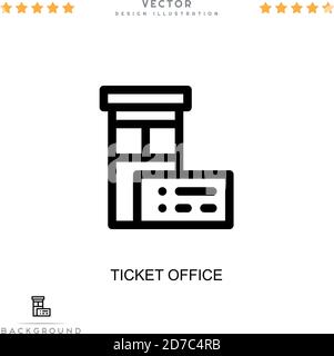 Ticketschalter-Symbol. Einfaches Element aus der digitalen Störungs-Sammlung. Line Ticket Office Symbol für Vorlagen, Infografiken und mehr Stock Vektor