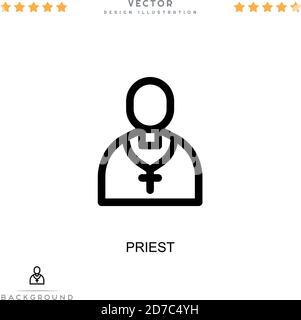 Priestersymbol. Einfaches Element aus der digitalen Störungs-Sammlung. Zeile Priester Symbol für Vorlagen, Infografiken und mehr Stock Vektor
