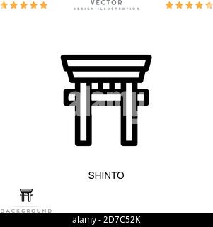 Shinto-Symbol. Einfaches Element aus der digitalen Störungs-Sammlung. Line Shinto Symbol für Vorlagen, Infografiken und mehr Stock Vektor