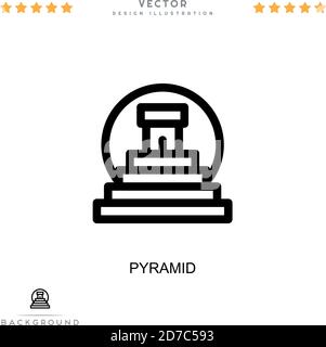 Pyramidensymbol. Einfaches Element aus der digitalen Störungs-Sammlung. Linienpyramide-Symbol für Vorlagen, Infografiken und mehr Stock Vektor