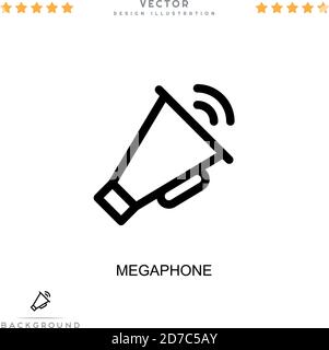 Megaphon-Symbol. Einfaches Element aus der digitalen Störungs-Sammlung. Line Megaphon Symbol für Vorlagen, Infografiken und mehr Stock Vektor