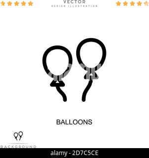 Symbol für Ballons. Einfaches Element aus der digitalen Störungs-Sammlung. Linienballons-Symbol für Vorlagen, Infografiken und mehr Stock Vektor