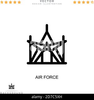Luftkraftsymbol. Einfaches Element aus der digitalen Störungs-Sammlung. Line Air Force Symbol für Vorlagen, Infografiken und mehr Stock Vektor
