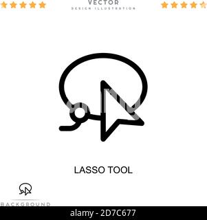 Lasso-Werkzeugsymbol. Einfaches Element aus der digitalen Störungs-Sammlung. Werkzeugsymbol für Linienlasso für Vorlagen, Infografiken und mehr Stock Vektor