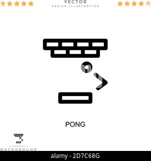 Pong-Symbol. Einfaches Element aus der digitalen Störungs-Sammlung. Line Pong Symbol für Vorlagen, Infografiken und mehr Stock Vektor