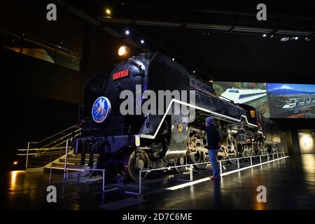 Nagoya / Japan - Nov 26 2019 : die alten Modellzüge und Klassiker stehen auf dem SCMAGLEV und Railway Park ist das Eisenbahnmuseum von Zentral-Japan Ra Stockfoto