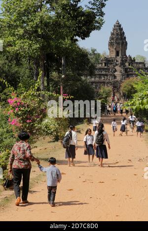 Bakong, erster Khmer Tempel-Berg Tempel bei Siem Reap, Kambodscha Dezember 2011 Stockfoto