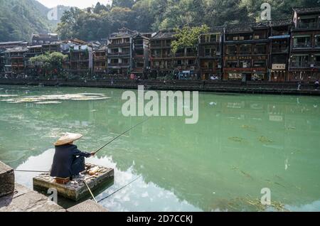 Fischer in Fenghuang, China Stockfoto