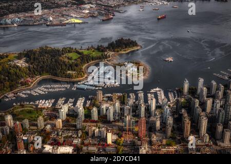 Luftaufnahme von Vancouver City Stockfoto