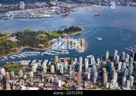 Luftaufnahme von Vancouver City Stockfoto