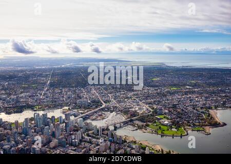 Luftaufnahme von Vancouver City Stockfoto