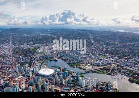 Luftaufnahme von Vancouver City Stockfoto