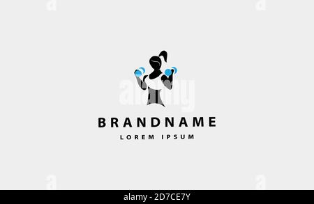 Frau Fitness Logo Design Vektor Stock Vektor