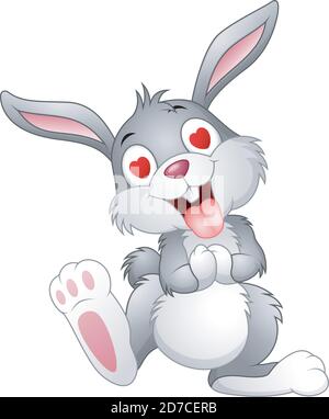 Vektor-Illustration von Cartoon Bunny verlieben Stock Vektor