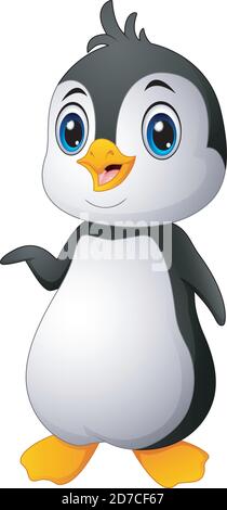 Cartoon Illustration von lustigen Baby Pinguin Stock Vektor
