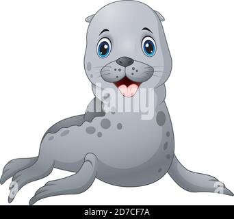Vektor-Illustration von niedlichen Baby-Siegel Cartoon Stock Vektor