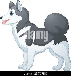 Vektor-Illustration von Cartoon siberian Husky Stock Vektor